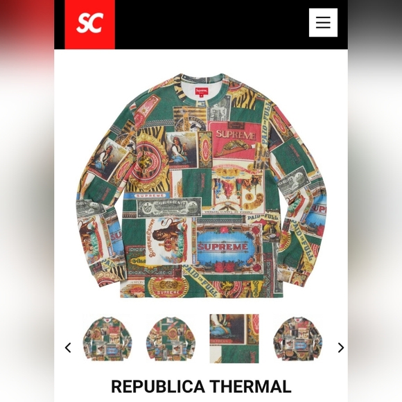Supreme | Shirts | Supreme Republica Thermal Fw22 Nwt | Poshmark